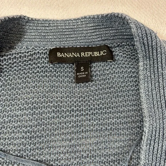 Banana Republic Blue Knit Cardigan Sweater Linen Size S/XS - Picture 2 of 4